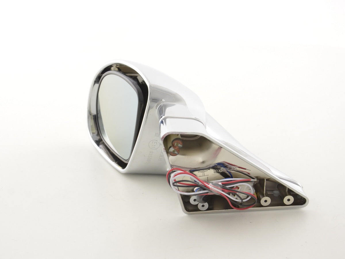 Außenspiegel Sportspiegel Set N-Look 3-polig verstellbar mit großem Blinker chrom Linkslenker Außenspiegel Sportspiegel Set N-Look 3-polig verstellbar mit großem Blinker chrom Linkslenker